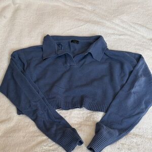 debut Navy Blue Cropped Sweater